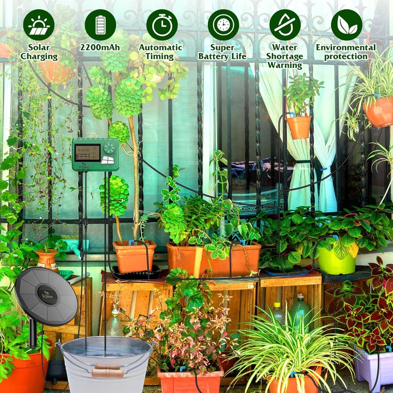 معدات الري بالطاقة الشمسية طقم - مراجعة Automatic Plant Waterer وسعره