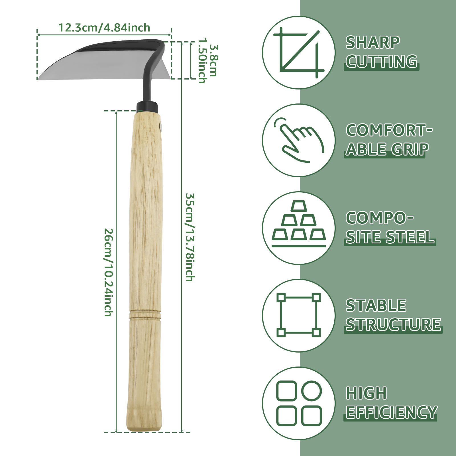 منجل ياباني الطراز مقاس 13 بوص - مراجعة Gardening Hand Tools Japanese وسعره